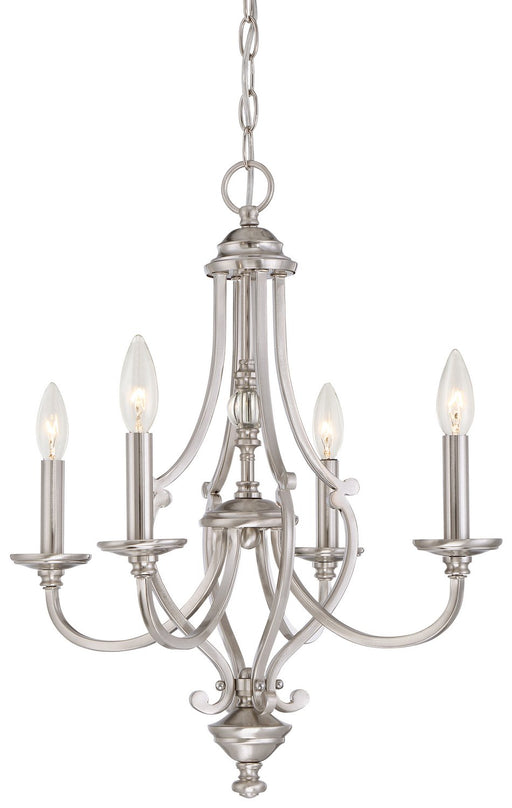 Savannah Row 4-Light Chandelier in Brushed Nickel