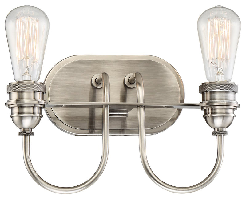 Uptown Edison 2-Light Bath Vanity Light in Plated Pewter
