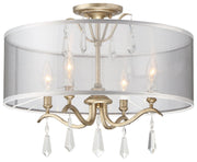 Laurel Estate 4-Light 20" Convertible Chandelier in Brio Gold