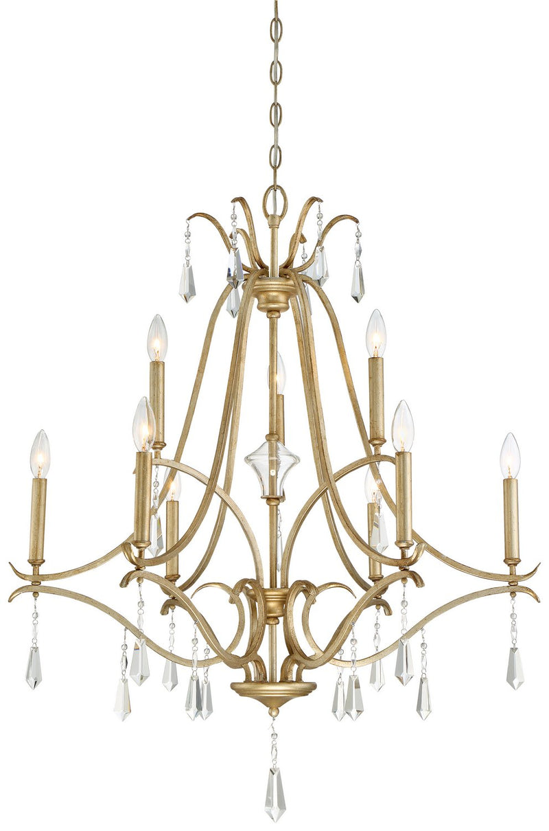Laurel Estate 9-Light Chandelier in Brio Gold