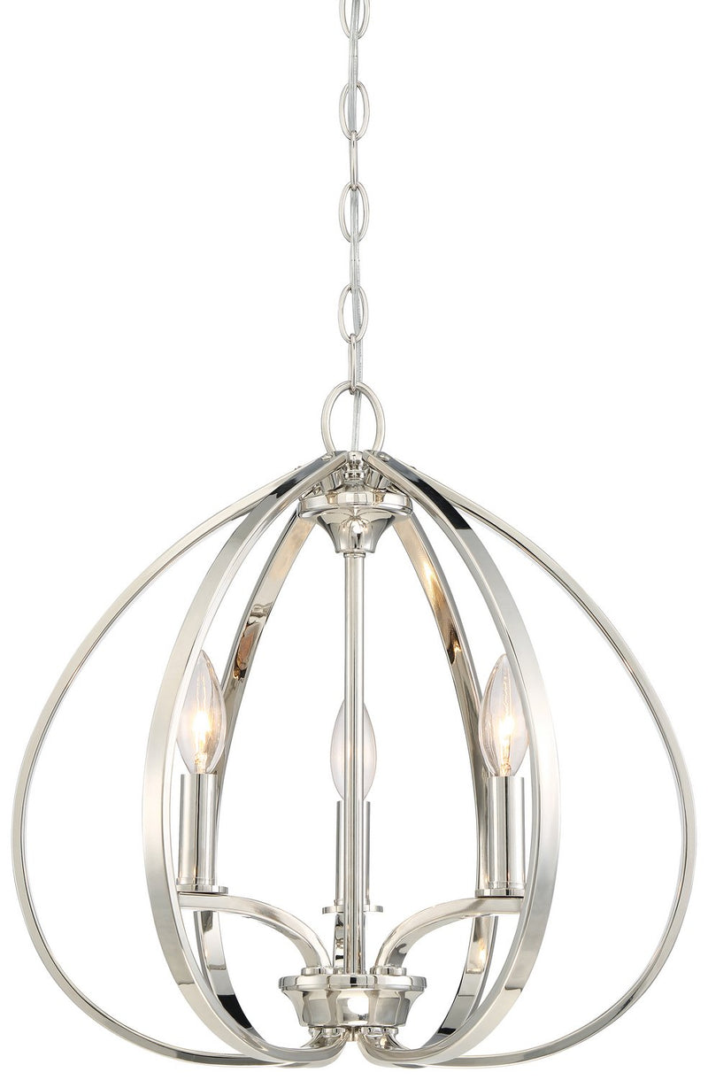 Tilbury 3-Light Chandelier in Polished Nickel