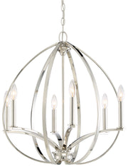 Tilbury 6-Light Chandelier in Polished Nickel - Lamps Expo