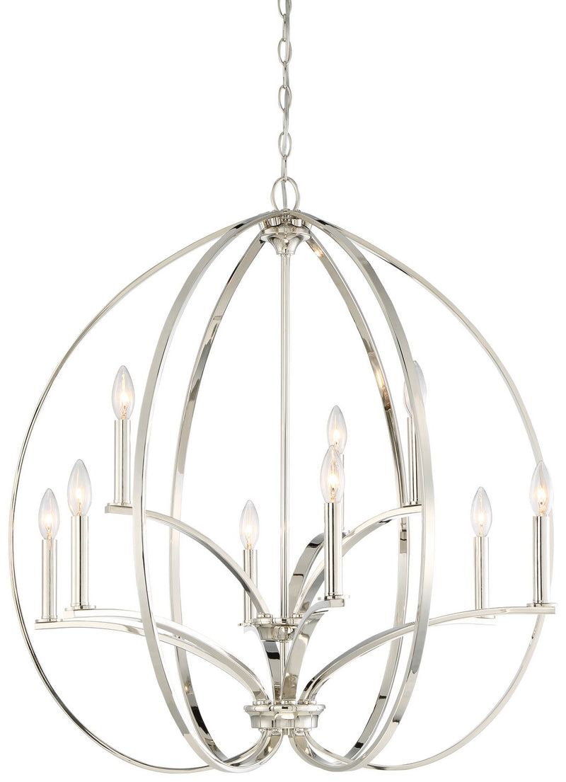 Tilbury 9-Light Chandelier in Polished Nickel