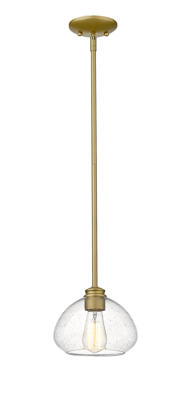 Amon 1 Light 8" Pendant in Satin Gold