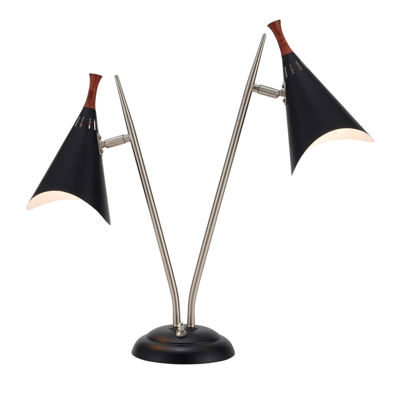 Draper Two Light Desk Lamp in Metal