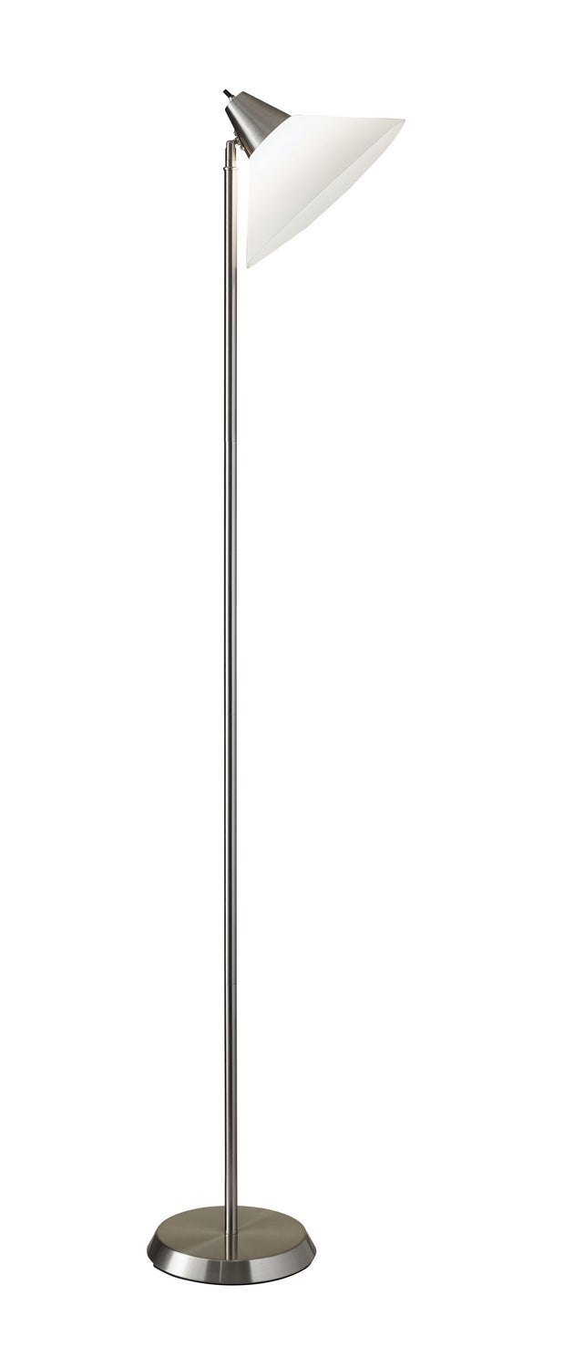 Swivel Torchiere in Brushed Steel