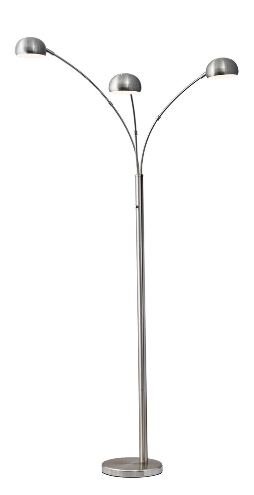 Domino Arc Lamp in Brushed Steel