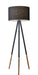 Louise Floor Lamp in Black Metal/Wood - Lamps Expo