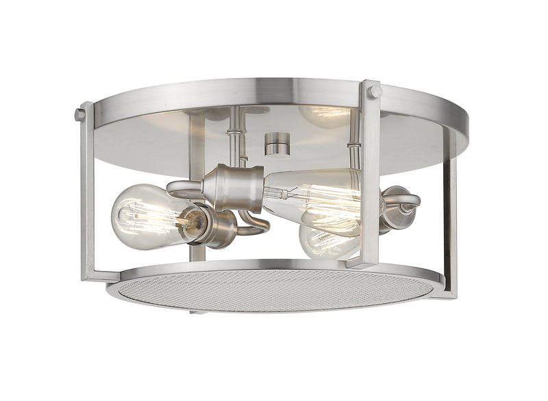 Halcyon 3 Light 16.25" Flush Mount in Brushed Nickel