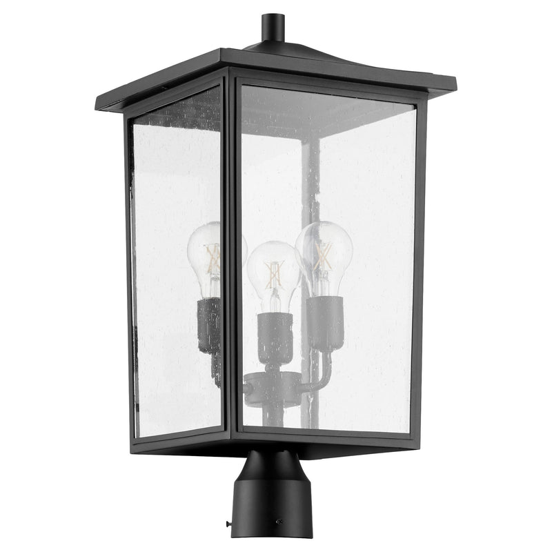 Riverside 3 Light Outdoor Post Light in Textured Black