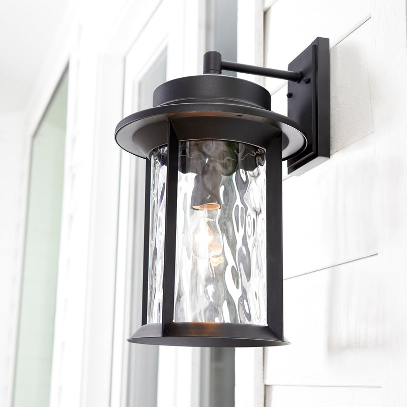 Charter 19" 1 Light Outdoor Wall Lantern in Textured Black