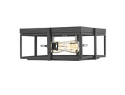Halcyon 2 Light 13.75" Flush Mount in Matte Black + Chrome