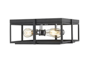 Halcyon 3 Light 15.75" Flush Mount in Matte Black + Chrome