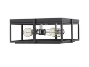 Halcyon 3 Light 15.75" Flush Mount in Matte Black + Chrome