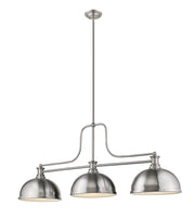 Melange 3 Light 52" Billiard, Glass & Metal Shades (3BILL) in Brushed Nickel