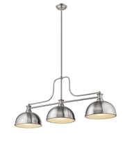 Melange 3 Light 52" Billiard, Glass & Metal Shades (3BILL) in Brushed Nickel