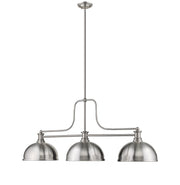 Melange 3 Light 52" Billiard, Glass & Metal Shades (3BILL) in Brushed Nickel