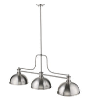 Melange 3 Light 52" Billiard, Glass & Metal Shades (3BILL) in Brushed Nickel