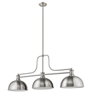 Melange 3 Light 52" Billiard, Glass & Metal Shades (3BILL) in Brushed Nickel