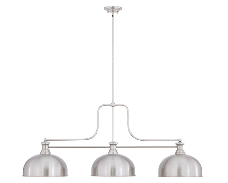Melange 3 Light 52" Billiard, Glass & Metal Shades (D13M)