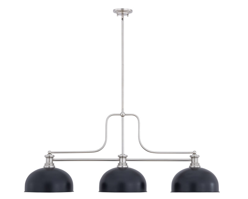 Melange 3 Light 52" Billiard, Glass & Metal Shades (D13M)