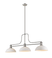 Melange 3 Light 52" Billiard, Glass & Metal Shades (3BILL) in Brushed Nickel