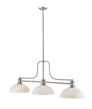 Melange 3 Light 52" Billiard, Glass & Metal Shades (3BILL) in Brushed Nickel