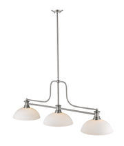 Melange 3 Light 52" Billiard, Glass & Metal Shades (3BILL) in Brushed Nickel