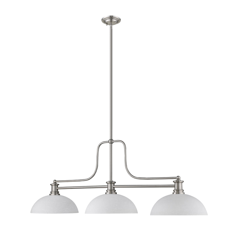 Melange 3 Light 52" Billiard, Glass & Metal Shades (3BILL) in Brushed Nickel