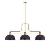 Melange 3 Light 52" Billiard, Dome Shades (D12) in Heritage Brass