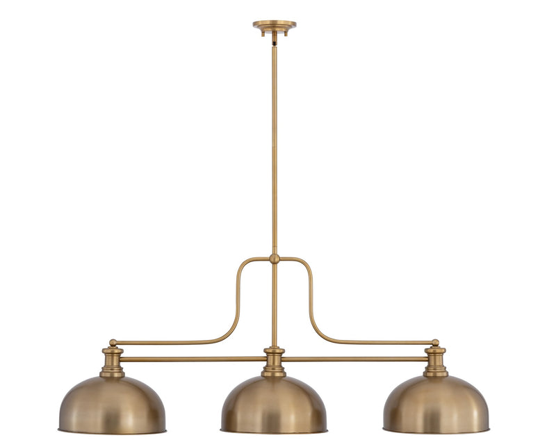 Melange 3 Light 52" Billiard, Glass & Metal Shades (D13M)