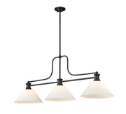 Melange 3 Light 52" Billiard, Glass Shades (A) in Matte Opal