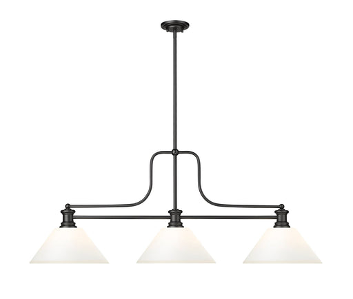 Melange 3 Light 52" Billiard, Glass Shades (A) in Matte Opal