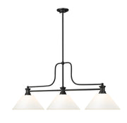 Melange 3 Light 52" Billiard, Glass Shades (A) in Matte Opal