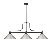 Melange 3 Light 52" Billiard, Metal Shades (M15) in Brushed Nickel