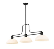 Melange 3 Light 52" Billiard, Glass Shades (D) in Matte Opal