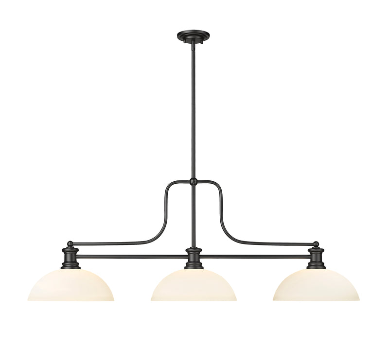 Melange 3 Light 52" Billiard, Glass Shades (D) in Matte Opal