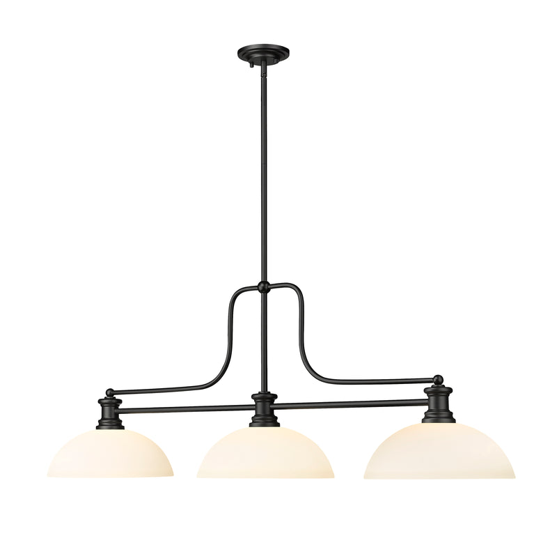 Melange 3 Light 52" Billiard, Glass Shades (D) in Matte Opal