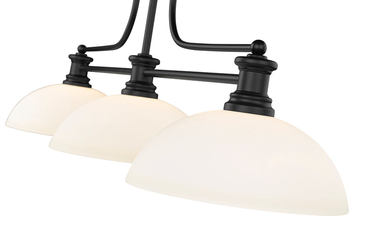 Melange 3 Light 52" Billiard, Glass Shades (D) in Matte Opal