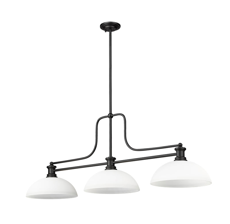 Melange 3 Light 52" Billiard, Glass Shades (D) in Matte Opal