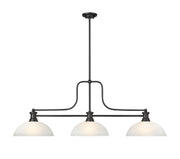 Melange 3 Light 52" Billiard, Glass Shades (D) in White Linen