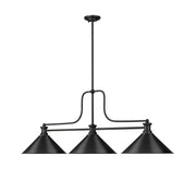 Melange 3 Light 52" Billiard, Metal Shades (M15) in Matte Black