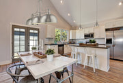Melange 1 Light 8.25" Pendant in Brushed Nickel in a room setting