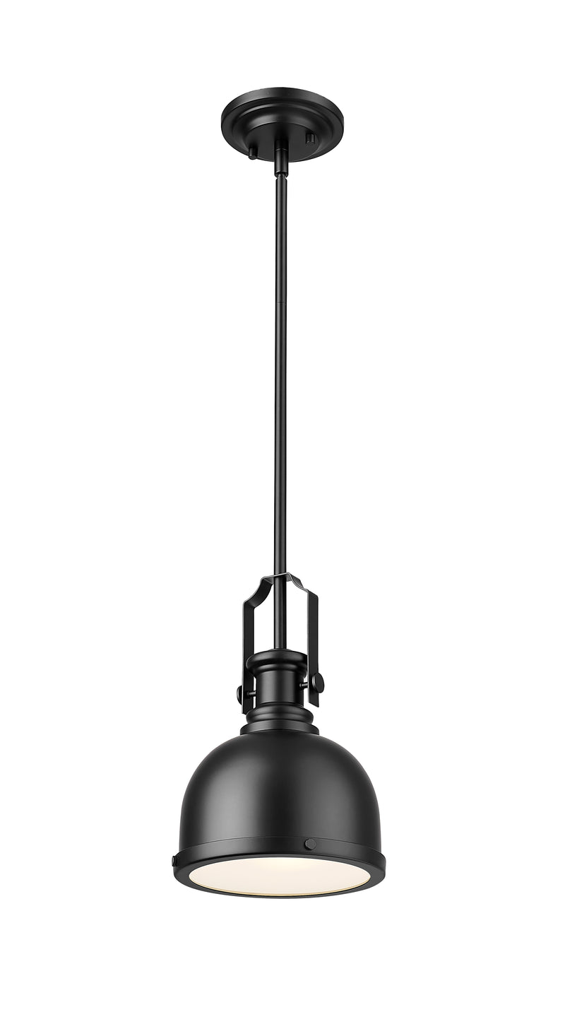 Melange 1 Light 8.25" Pendant in Matte Black