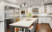 Melange 1 Light 13.25" Pendant in Brushed Nickel in a room setting