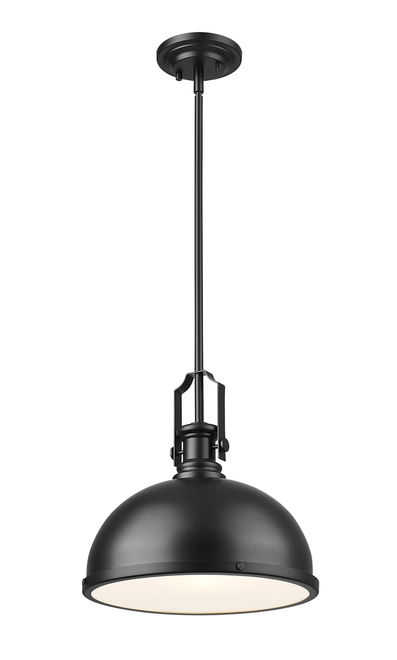 Melange 1 Light 13.25" Pendant in Matte Black