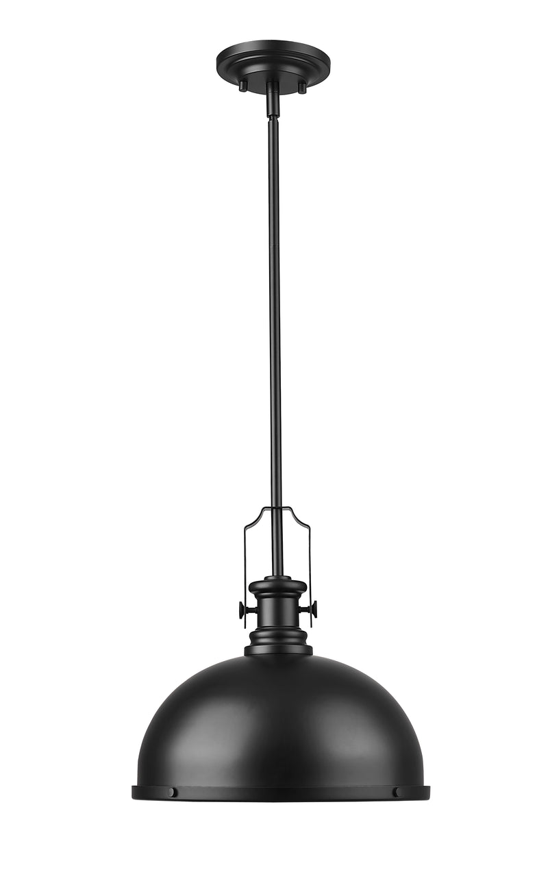 Melange 1 Light 13.25" Pendant in Matte Black