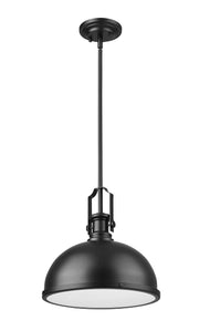Melange 1 Light 13.25" Pendant in Matte Black