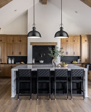 Melange 1 Light 13.25" Pendant in Matte Black in a room setting
