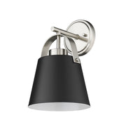 Z-Studio 1 Light 8" Wall Sconce, Metal Shades in Matte Black + Brushed Nickel